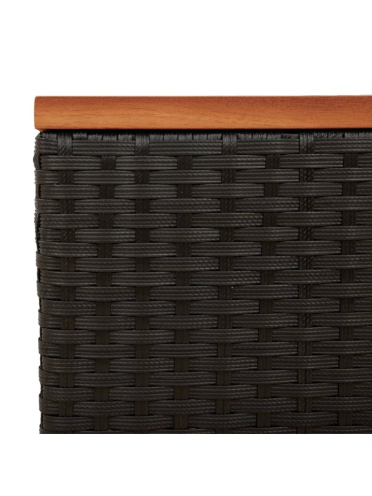 Zahradní stolky 2 ks černé 55x34x37 cm polyratan masivní dřevo