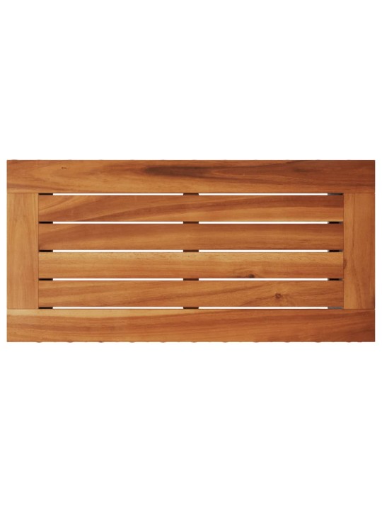 Zahradní stolek s dřevěnou deskou černý 58x27,5x55 cm polyratan