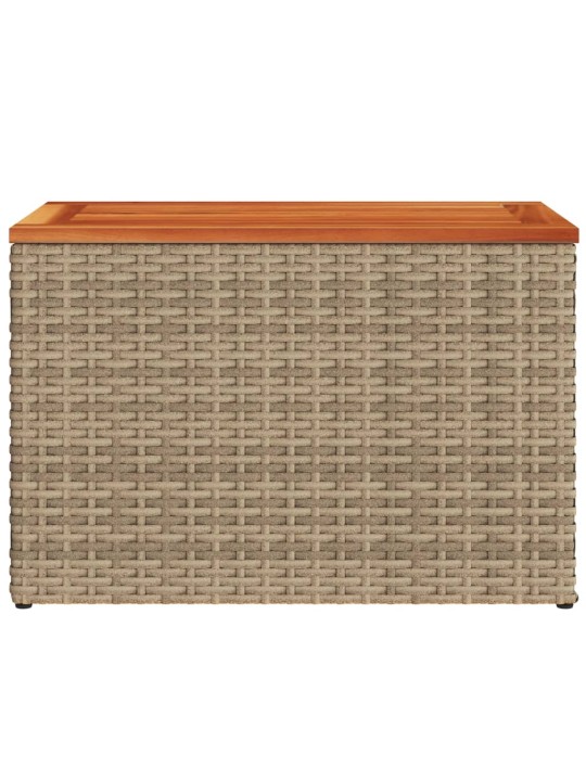 Zahradní stolky 2 ks béžové 55x34x37 cm polyratan masivní dřevo