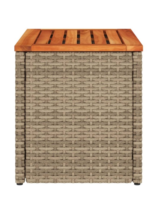 Zahradní stolky 2 ks béžové 55x34x37 cm polyratan masivní dřevo