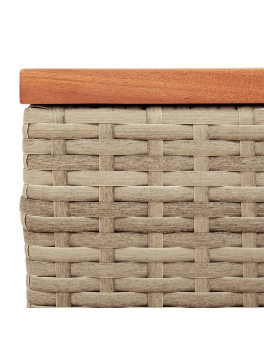 Zahradní stolky 2 ks béžové 55x34x37 cm polyratan masivní dřevo