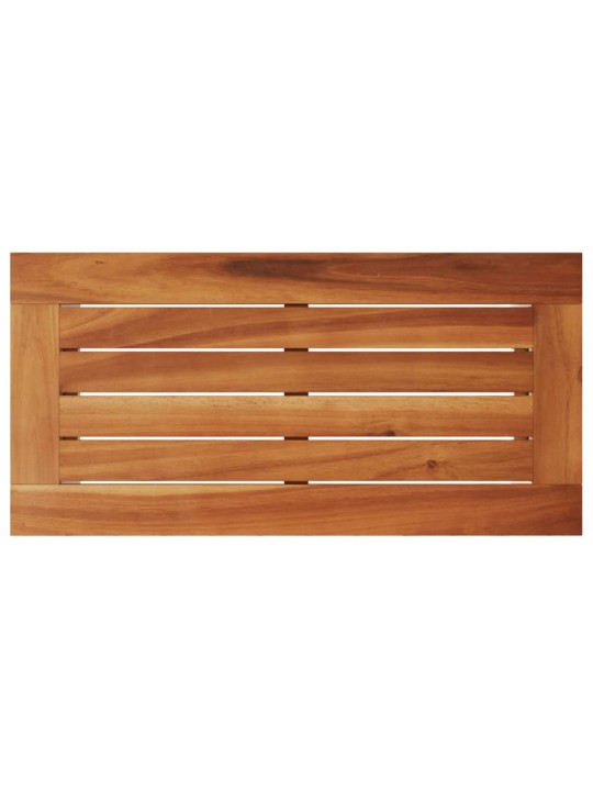 Zahradní stolek s dřevěnou deskou béžový 58x27,5x55cm polyratan