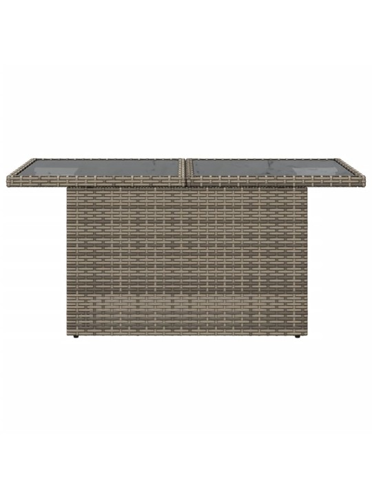Zahradní stůl se skleněnou deskou šedý 100x55x73 cm polyratan