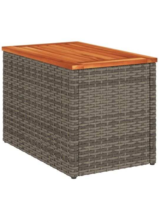 Zahradní odkládací stolky 2 ks šedé 55x34x37 cm polyratan masiv
