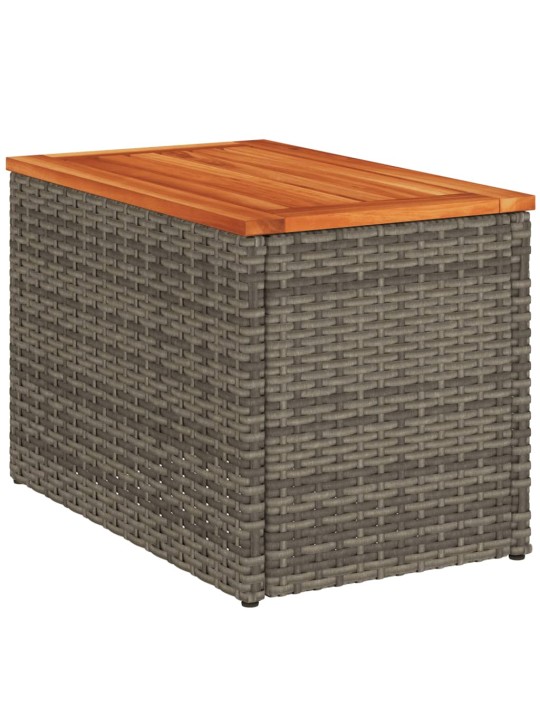 Zahradní odkládací stolky 2 ks šedé 55x34x37 cm polyratan masiv