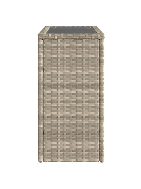 Zahradní stolek se skleněnou deskou šedý 58x27,5x55cm polyratan