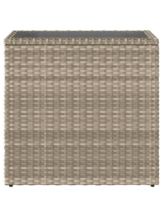 Zahradní stolek se skleněnou deskou šedý 58x27,5x55cm polyratan