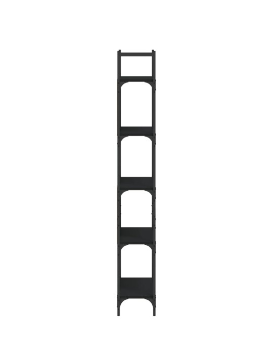 Knihovna s 5 policemi černá 60,5x24x166,5 cm kompozitní dřevo
