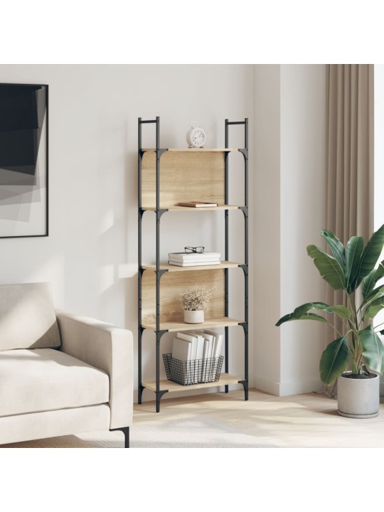Knihovna s 5 policemi dub sonoma 60,5 x 24 x 166,5 cm kompozit