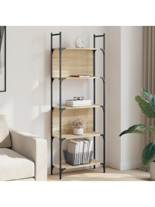 Knihovna s 5 policemi dub sonoma 60,5 x 24 x 166,5 cm kompozit