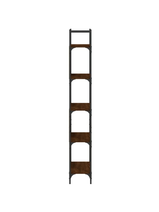 Knihovna s 5 policemi hnědý dub 60,5 x 24 x 166,5 cm kompozit