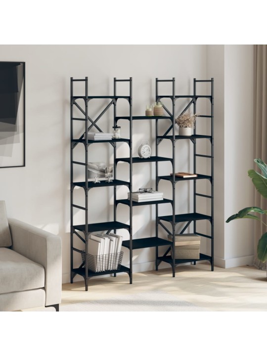 Knihovna černá 127,5 x 28,5 x 172,5 cm kompozitní dřevo