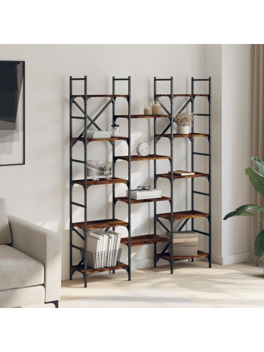 Knihovna kouřový dub 127,5 x 28,5 x 172,5 cm kompozitní dřevo