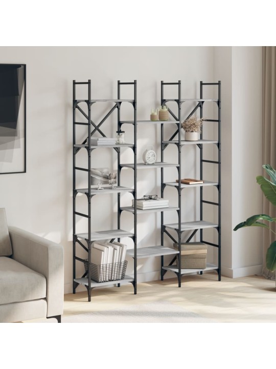 Knihovna šedá sonoma 127,5 x 28,5 x 172,5 cm kompozitní dřevo