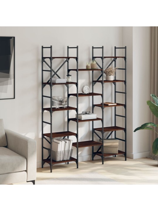 Knihovna hnědý dub 127,5 x 28,5 x 172,5 cm kompozitní dřevo