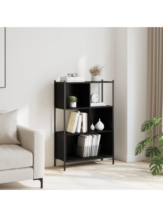 Knihovna černá 72 x 28 x 109 cm kompozitní dřevo