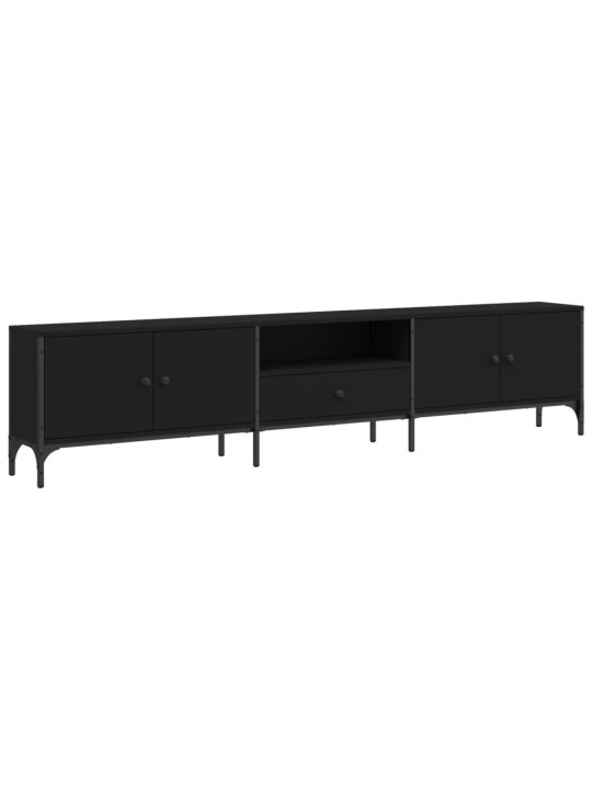 TV skříňka černá 200 x 25 x 44 cm kompozitní dřevo