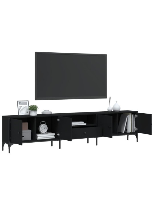 TV skříňka černá 200 x 25 x 44 cm kompozitní dřevo