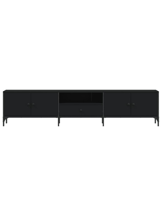 TV skříňka černá 200 x 25 x 44 cm kompozitní dřevo