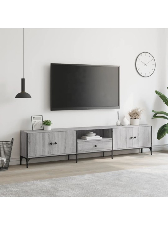 TV skříňka se zásuvkou šedá sonoma 200x25x44cm kompozitní dřevo