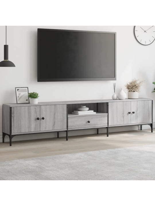 TV skříňka se zásuvkou šedá sonoma 200x25x44cm kompozitní dřevo