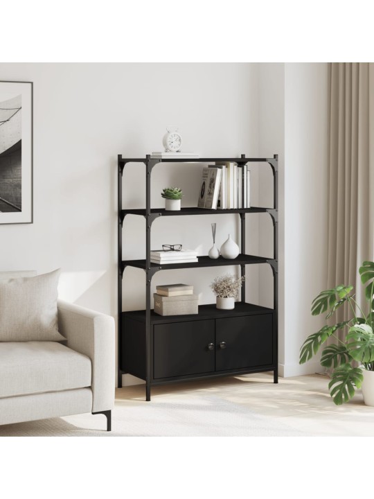 Knihovna se 3 policemi černá 70x30x109,5 cm kompozitní dřevo