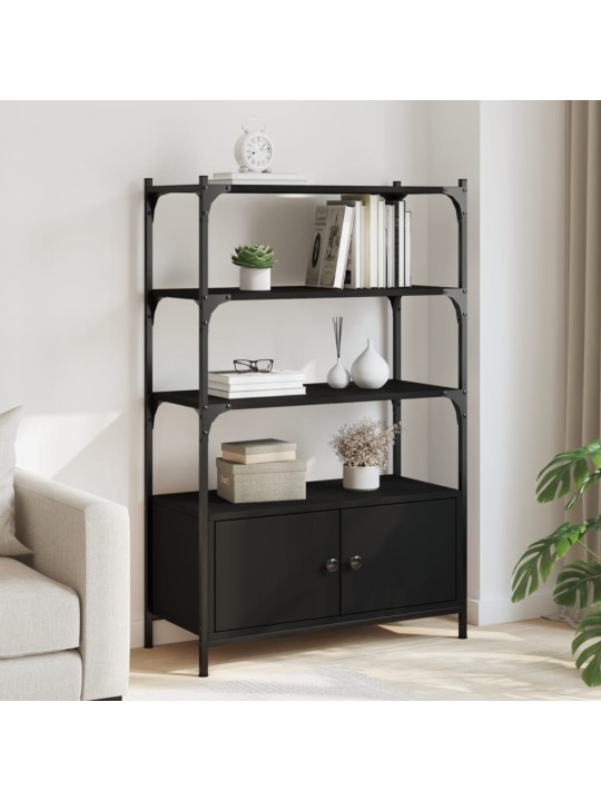 Knihovna se 3 policemi černá 70x30x109,5 cm kompozitní dřevo