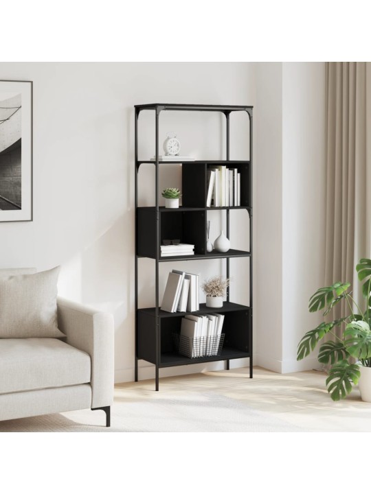 Knihovna s 5 policemi černá 76 x 33 x 188,5 cm kompozitní dřevo