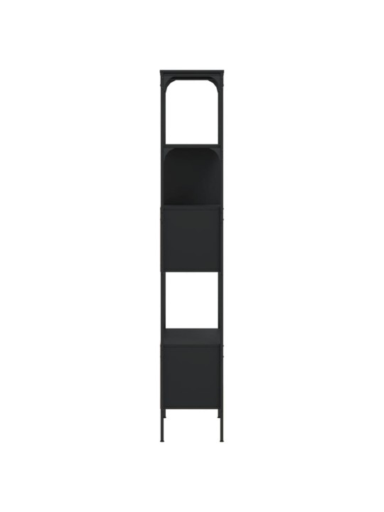 Knihovna s 5 policemi černá 76 x 33 x 188,5 cm kompozitní dřevo