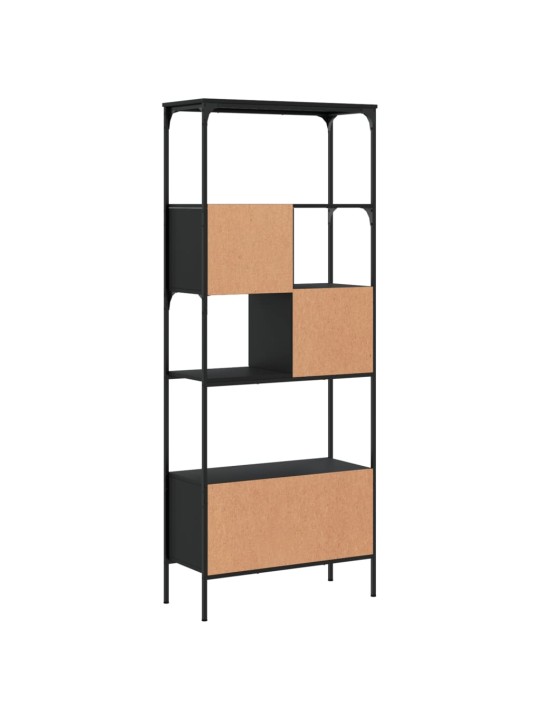 Knihovna s 5 policemi černá 76 x 33 x 188,5 cm kompozitní dřevo