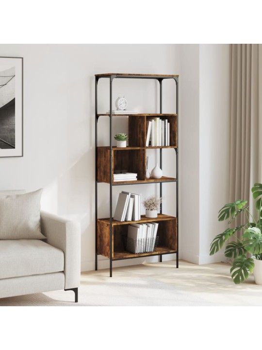 Knihovna s 5 policemi kouřový dub 76 x 33 x 188,5 cm kompozit