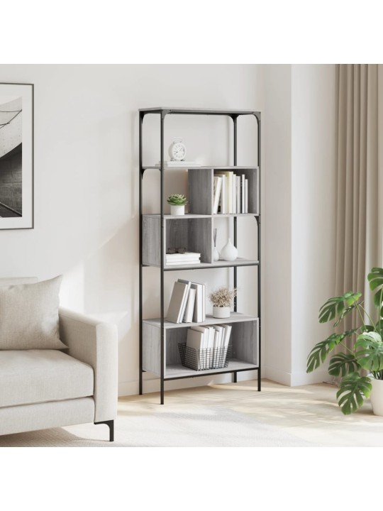 Knihovna s 5 policemi šedá sonoma 76 x 33 x 188,5 cm kompozit