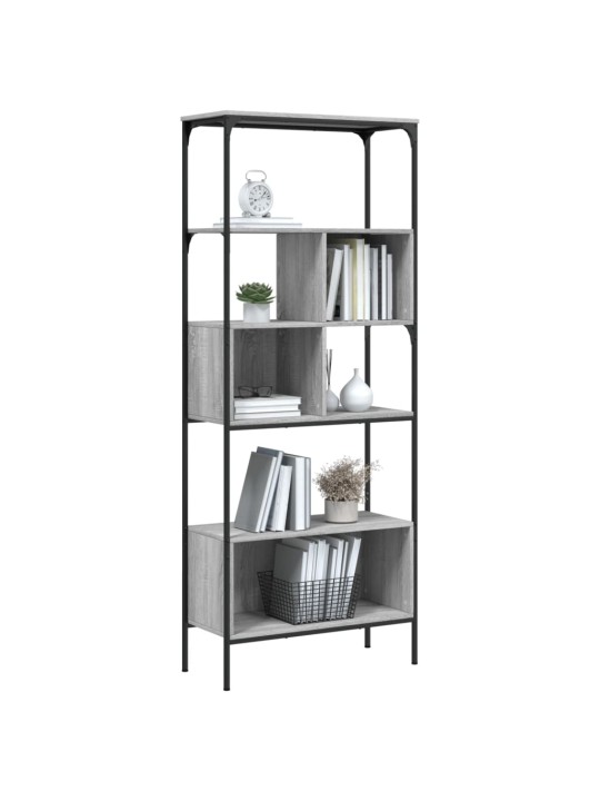 Knihovna s 5 policemi šedá sonoma 76 x 33 x 188,5 cm kompozit