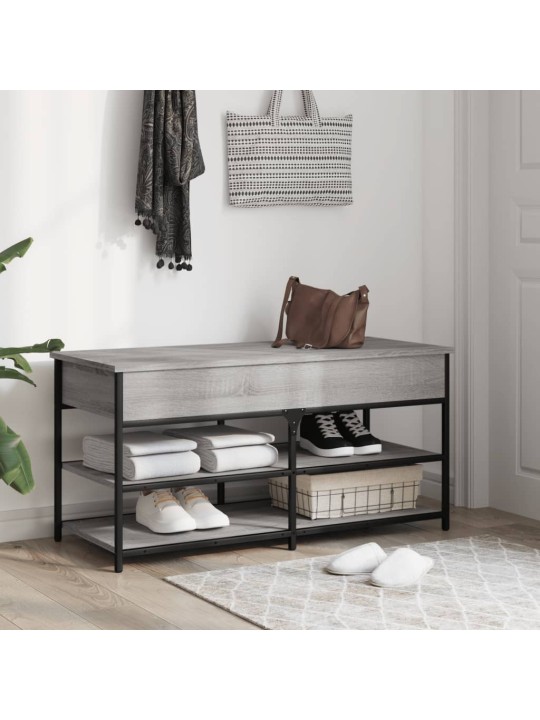 Lavice s botníkem šedá sonoma 100x42,5x50 cm kompozitní dřevo