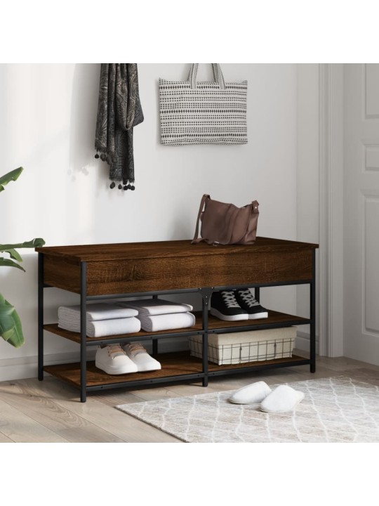 Lavice s botníkem hnědý dub 100x42,5x50 cm kompozitní dřevo