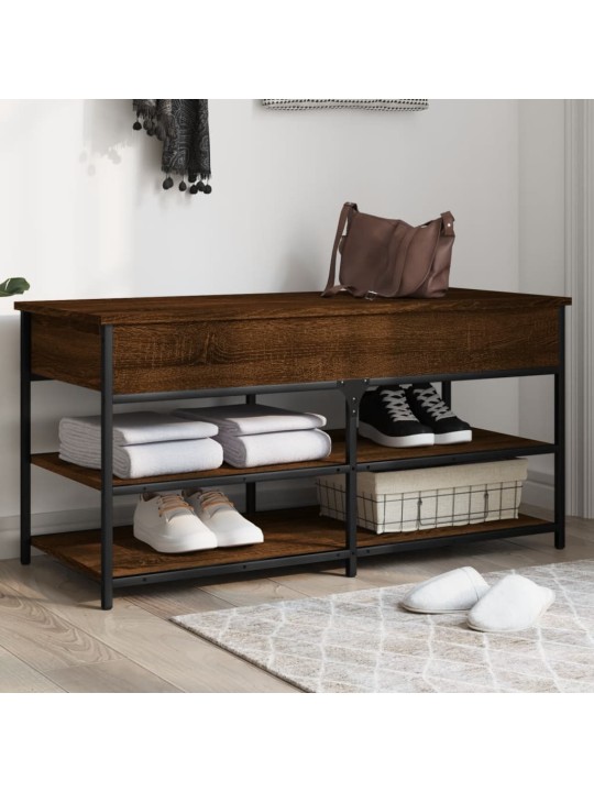 Lavice s botníkem hnědý dub 100x42,5x50 cm kompozitní dřevo