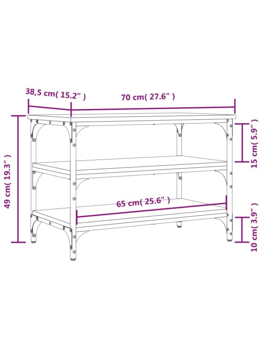 Lavice s botníkem černá 70 x 38,5 x 49 cm kompozitní dřevo