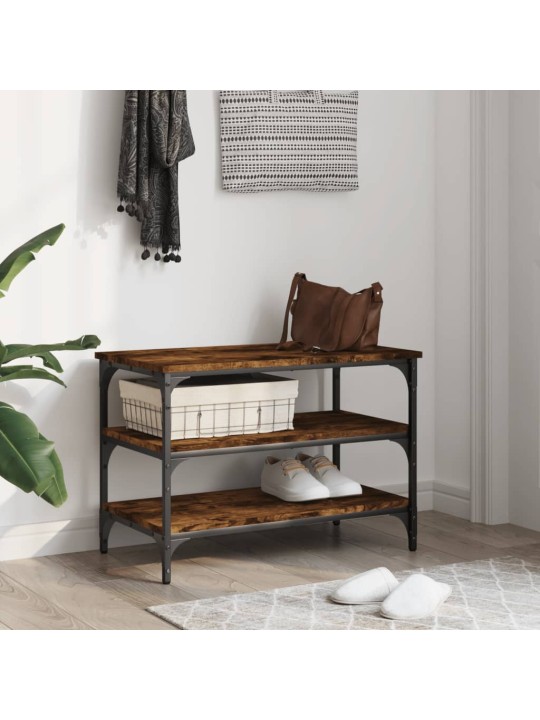 Lavice s botníkem kouřový dub 70x38,5x49 cm kompozitní dřevo