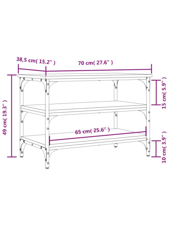 Lavice s botníkem kouřový dub 70x38,5x49 cm kompozitní dřevo