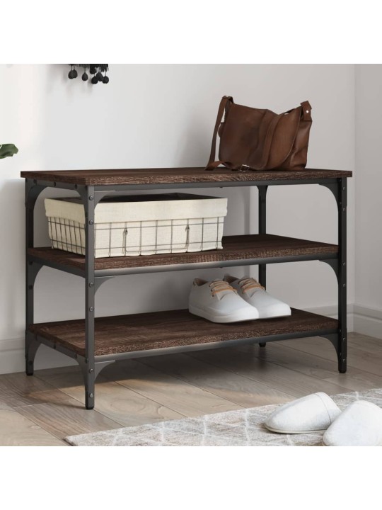 Lavice s botníkem hnědý dub 70 x 38,5 x 49 cm kompozitní dřevo