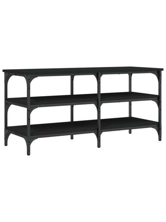 Lavice s botníkem černá 100 x 38,5 x 49 cm kompozitní dřevo