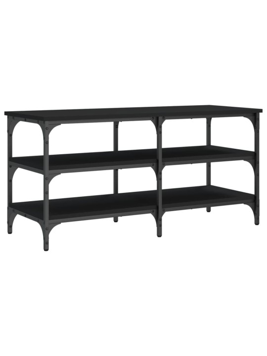 Lavice s botníkem černá 100 x 38,5 x 49 cm kompozitní dřevo