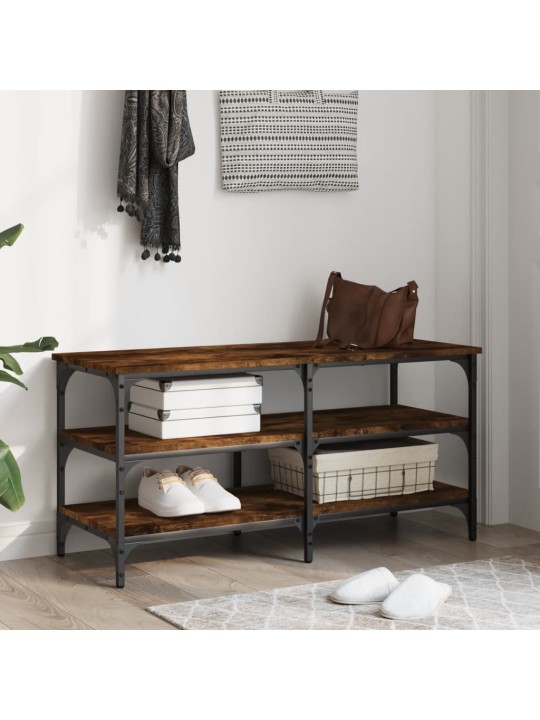 Lavice s botníkem kouřový dub 100x38,5x49 cm kompozitní dřevo