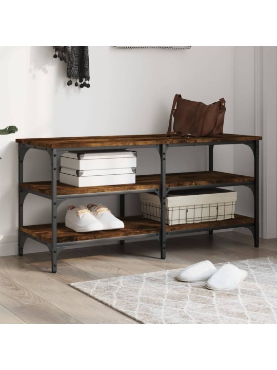 Lavice s botníkem kouřový dub 100x38,5x49 cm kompozitní dřevo