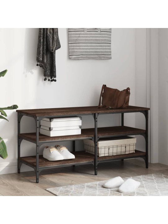Lavice s botníkem hnědý dub 100 x 38,5 x 49 cm kompozitní dřevo