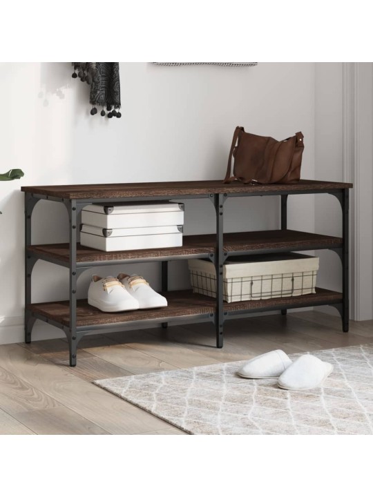 Lavice s botníkem hnědý dub 100 x 38,5 x 49 cm kompozitní dřevo