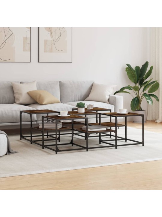 Konferenční stolek kouřový dub 121x121x40 cm kompozitní dřevo