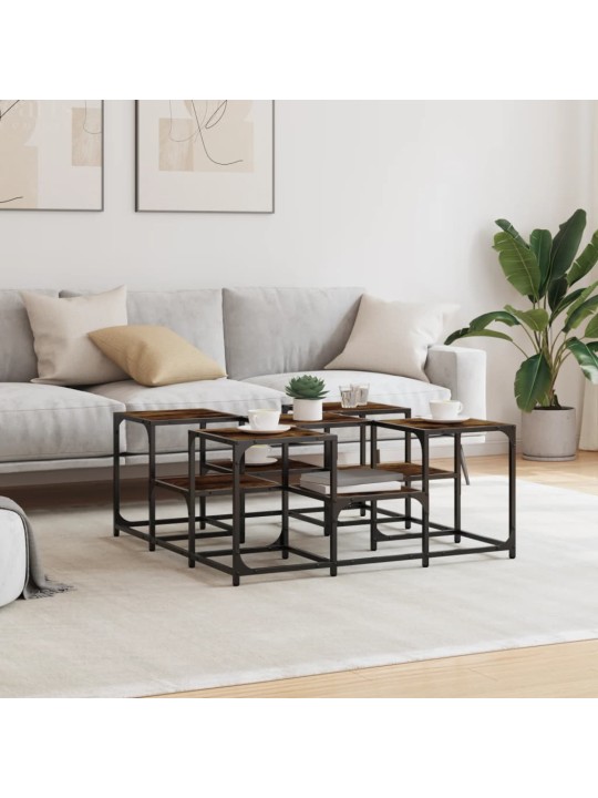 Konferenční stolek kouřový dub 91 x 91 x 40 cm kompozitní dřevo