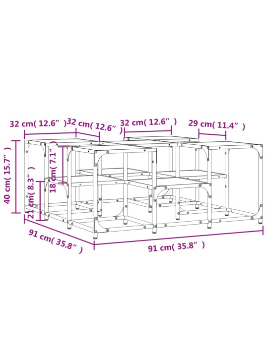 Konferenční stolek kouřový dub 91 x 91 x 40 cm kompozitní dřevo