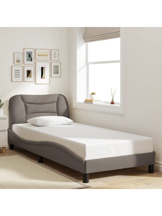Rám postele bez matrací taupe 90x190 cm textil